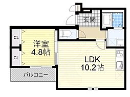 フジパレス十三イースト 1階1LDKの間取り