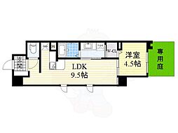 幸 court tsukamoto 1階1LDKの間取り