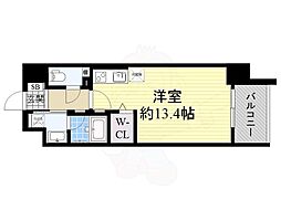 阪急宝塚本線 十三駅 徒歩12分の賃貸マンション 5階ワンルームの間取り
