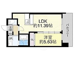 プレジオ塚本ASIAN 1LDKの間取図画像