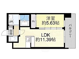 プレジオ塚本ASIAN 1LDKの間取図画像