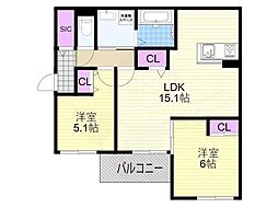 間取図画像 2LDK