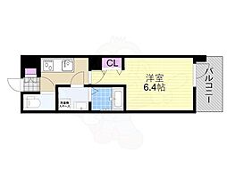 アーバンパーク御幣島 1Kの間取図画像