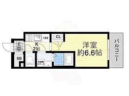 エスリードレジデンス ザ・グラン大阪ノア 1Kの間取図画像