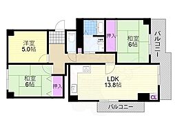 佃第3コーポ6号棟 3LDKの間取図画像