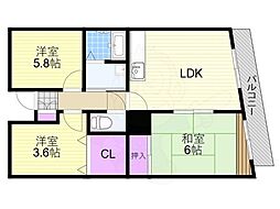 ヴェローノ出来島B棟 3LDKの間取図画像