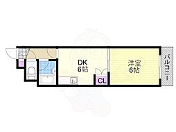 クリエール三津屋 1DKの間取図画像