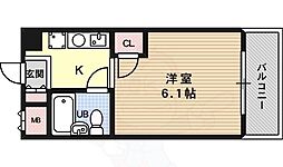 デ・リード塚本 1Kの間取図画像