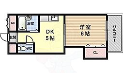ピュアライフ福町 1DKの間取図画像
