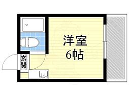 エスティライフ姫島公園 ワンルームの間取図画像