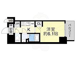 プレサンス塚本駅前 1Kの間取図画像