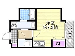 大阪市淀川区塚本2丁目マンション ワンルームの間取図画像