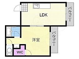 セントラル野里 1LDKの間取図画像