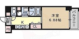 WillDo塚本 1Kの間取図画像