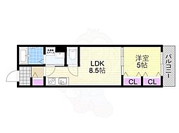 クリエオーレ福町2 1LDKの間取図画像