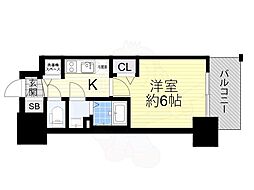 プレサンス塚本駅前 1Kの間取図画像