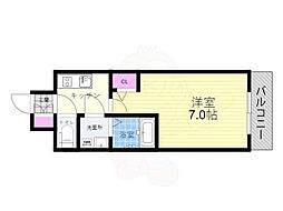 エスリード大阪クレストコート 1Kの間取図画像