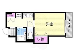 モダニティ塚本 ワンルームの間取図画像