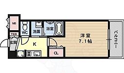 メロディア塚本 1Kの間取図画像