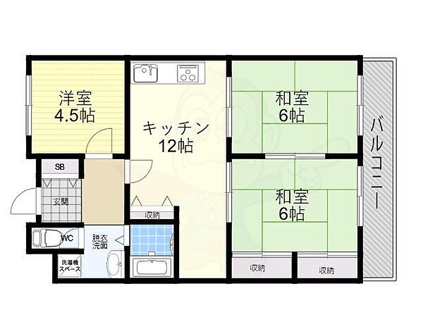 メゾンカタケ 402｜大阪府大阪市平野区長吉長原東１丁目(賃貸マンション3LDK・4階・60.00㎡)の写真 その2