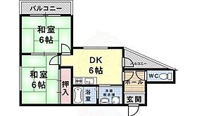 コーセー5番館 3B ｜ 大阪府大阪市平野区平野宮町２丁目9番22号（賃貸マンション2LDK・3階・45.00㎡） その2