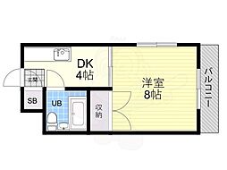 アヴィタシオン秋月 1DKの間取図画像