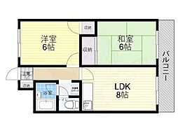 ニューコーポ芝 2DKの間取図画像