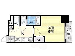 JR関西本線 東部市場前駅 徒歩4分の賃貸マンション 3階1Kの間取り