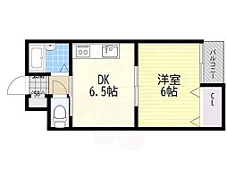 エレガントコーポラス 1DKの間取図画像