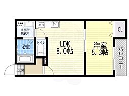 ALEGRIA平野本町2 1LDKの間取図画像