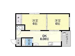 にしきマンション 2DKの間取図画像