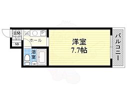 スチューデント平野 ワンルームの間取図画像