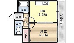 ラピタ 1DKの間取図画像