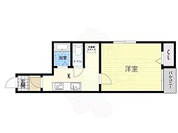 SKハイツヒラノ 1Kの間取図画像