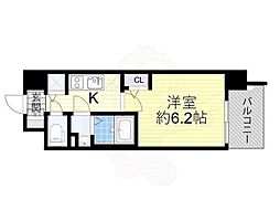 エスリード大阪平野プライム 1Kの間取図画像