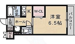 Blume公園南 1Kの間取図画像