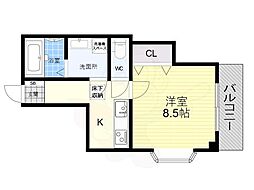 ティーエスコート北棟 1Kの間取図画像