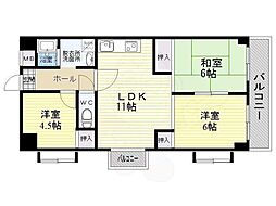 アルデール中野 3LDKの間取図画像