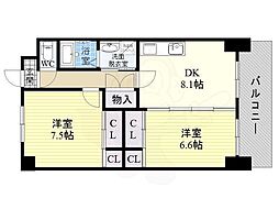 エクセル前田 2LDKの間取図画像