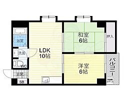 メゾンエルナード 2LDKの間取図画像