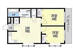 湯里マンション 2LDKの間取図画像