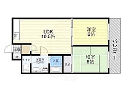 ファースト平野 2LDKの間取図画像