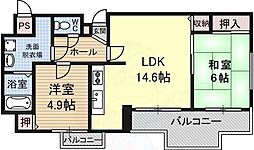 KM山坂 2LDKの間取図画像