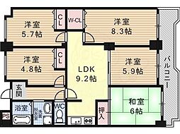 シェモア・平野 5LDKの間取図画像