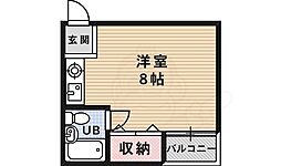 クロワートハイツ ワンルームの間取図画像