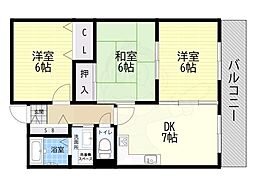 パラシオン平野 3DKの間取図画像