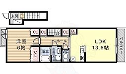 ラフレシール 1LDKの間取図画像