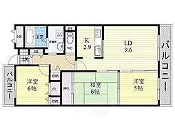 シーズモア 2LDKの間取図画像