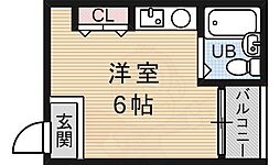 プレアール駒川 ワンルームの間取図画像