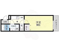 フジパレス背戸口 1Kの間取図画像